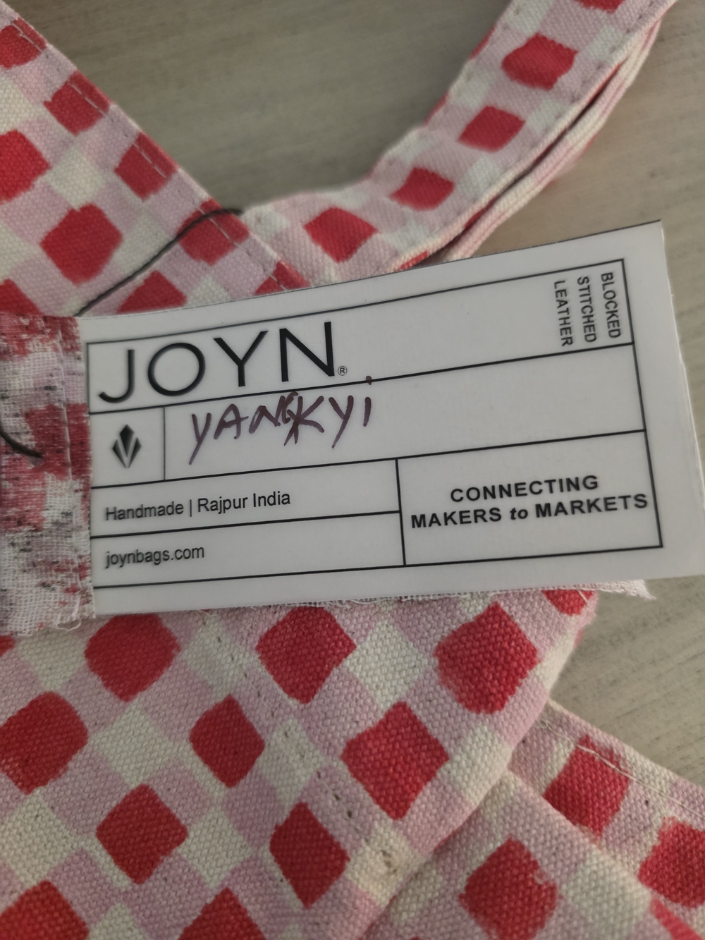 Patterned RED Checked Ruffle Tote - Picture 5 of 5